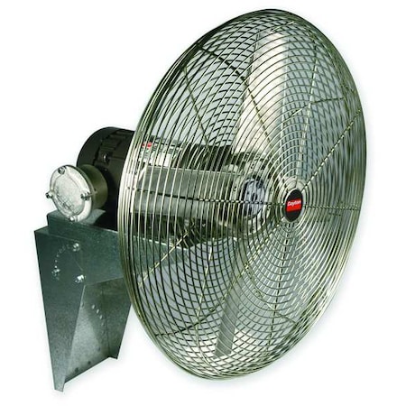 Dayton Standard Duty Hazardous Location Industrial Fan, Wall Mount, 30 in Blade Dia, 115/230V, 10,937 cfm 1VCH2