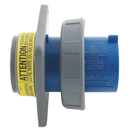 Hubbell Wiring Device-Kellems Watertight Pin & Sleeve Inlet, 100/125 A, 240/415V AC, Single Phase, 4 Pole, IEC Grounding, Red HBL5100B6WP