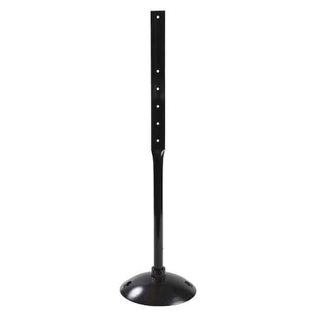 Brady Sign Base with Post, Round, , Cast Iron Black, Baked Enamel, 48" L 86345