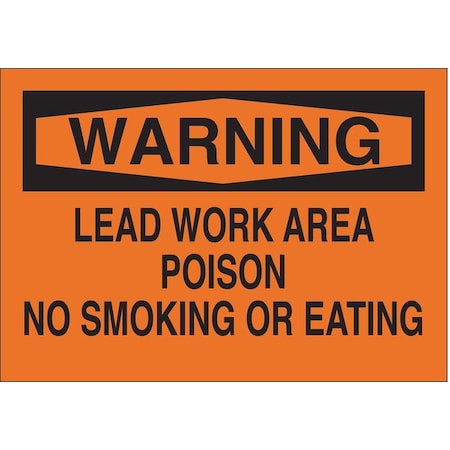 Brady Warning No Smoking Sign, 7" H, 10" W, Rectangle, English, 43317 43317