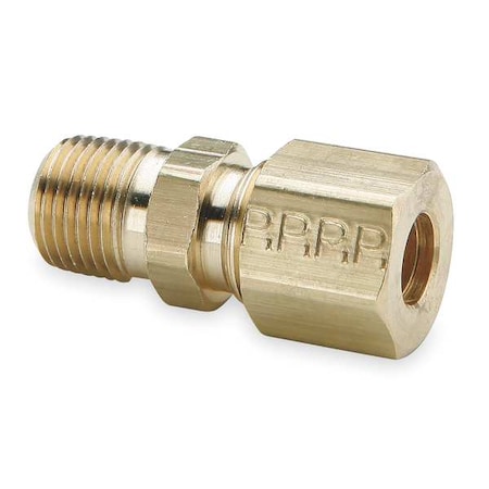 PARKER 3/8" Compression x 1/8" MNPT Brass Connector 10PK, Hex Size: 9/16" 68C-6-2