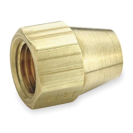 Parker Short Nut, 45deg, Brass, Tube, 3/8 In., PK10, Max. Pressure: 1000 psi 41FS-6