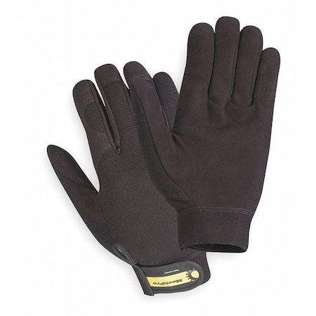 Wells Lamont Mechanics Gloves, Synthetic Leather Palm, L, Black Y7701L