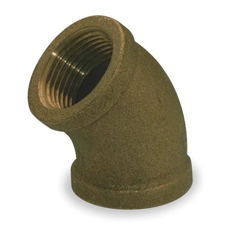 Zoro Select 45 Degrees Elbow Red Brass 45 Degrees Elbow, 3/4 in Female NPT X 3/4 in Female NPT 1VEU9