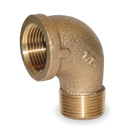 Zoro Select 90 Degrees Street Elbow Red Brass 90 Degrees Street Elbow, 1/4 in Male NPT X 1/4 in Female NPT 6RCX5