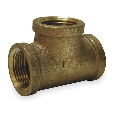 Zoro Select Tee Red Brass Tee, 1 1/2 in Female NPT X 1 1/2 in Female NPT 1VFA2