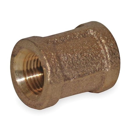 Zoro Select Coupling Red Brass Coupling, 1/4 in Female NPT X 1/4 in Female NPT 1VFD5