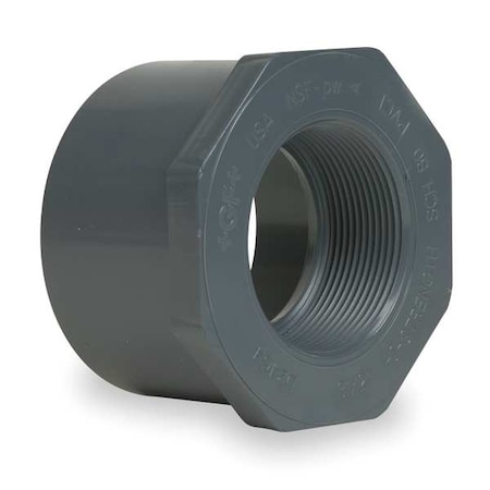 Zoro Select CPVC Reducer Bushing, Schedule 80, 1" x 1/2" Pipe Size, Spigot x FNPT 9838-130