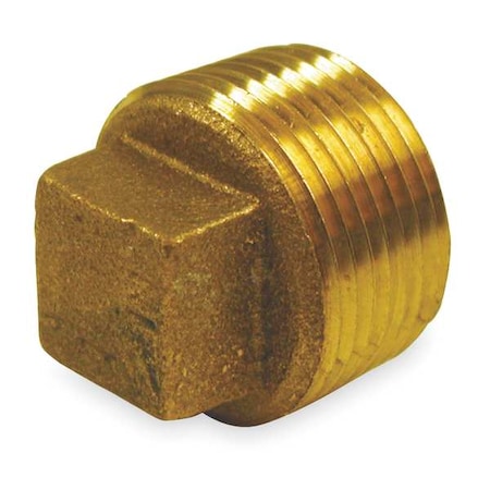 Zoro Select Red Brass Cored Plug, MNPT, 1-1/2" Pipe Size 1VFT2