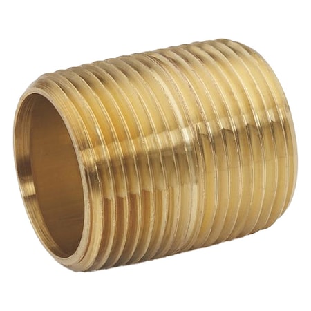 Zoro Select 1/4" MNPT Close TBE Red Brass Pipe Nipple Sch 40 461-001