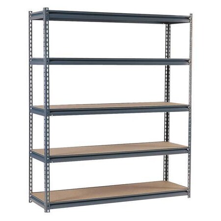 Zoro Select Boltless Shelving Unit, 24"D x 60"W x 72"H, 5 Shelves, Steel UR2460