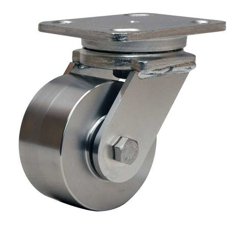 Hamilton Plate Caster, Swivel, SS, 4 in., 850 lb. S-WHS-4SB-4SL-SZB