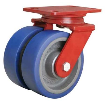 Zoro Select Dual Whel Castr, Polyurthan, 6 in., 1920 lb S-HS2-6SPB