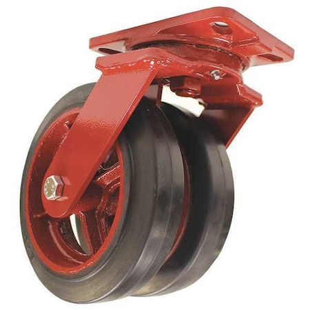 Hamilton Dual Wheel Caster, Rubbr, 8 in., 1000 lb. S-HS2-8R