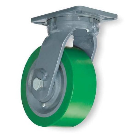 Hamilton Kingpinless Plate Caster, Swivel, Poly, 6 in, 2200 lb S-SEC-63DB