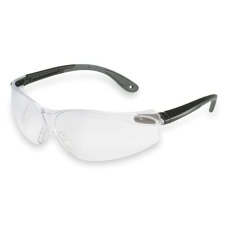 3M Safety Glasses, V4, Clear Scratch-Resistant Lens, Polycarbonate, Black, Gray Frameless, Wraparound 11670-00000-20