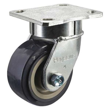 Zoro Select Kingpinless Swivel Caster, 600 lb, Gray P25S-UP040R-14