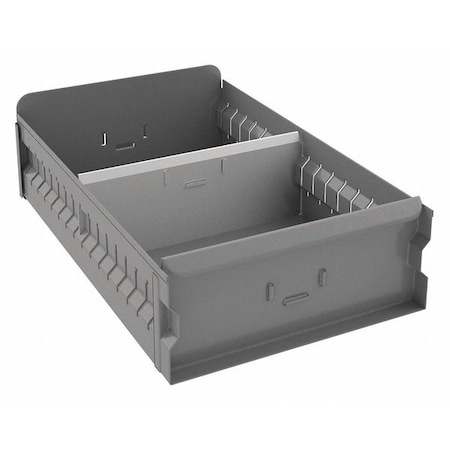 Zoro Select Drawer Storage Bin, Steel, Gray, 4 1/2 in H, 11 1/8 in W, 17 in L BX-1118