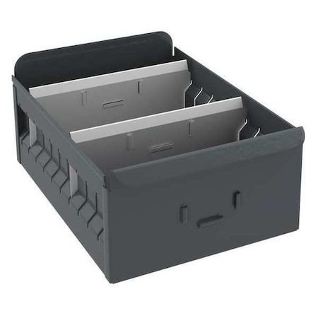 Zoro Select Drawer Storage Bin, Steel, Gray, 4 1/2 in H, 8 1/4 in W, 11 in L 1VL74