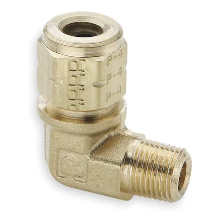 Parker 1/4" Compression x MNPT Brass 90 Degree Elbow 10PK 169VL-4-4