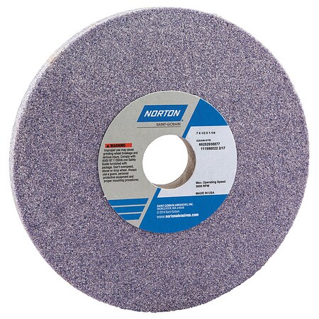 Norton Abrasives Grinding Wheel, T1, 7x1/2x1.25, AO, 46G, PK5 66252938877