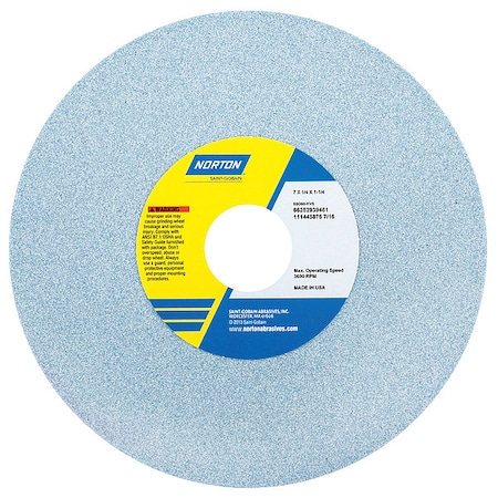 Norton Abrasives Grinding Wheel, T1, 7x1/4x1.25, CA, 60G, PK5 66252939461