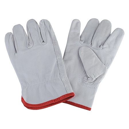 Condor Leather Drivers Gloves, Goatskin, Gunn Cut, Full Finger, Shirred Slip-On Cuff, Gray, 2XL, PR 2MCZ5