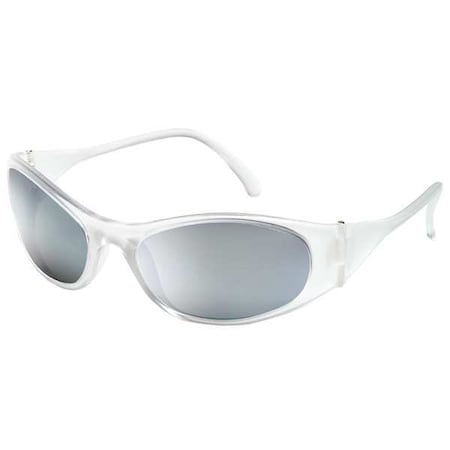 Zoro Select Freeze(TM), Safety Glasses, Scratch-Resistant, Silver Mirror Lens, Frosted Clear Frame 1VT89