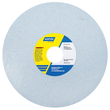 Norton Abrasives Grinding Wheel, T1, 8x1/4x1.25, CA, 80G, PK5 66253043353