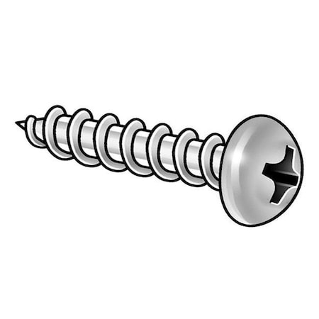 Zoro Select Sheet Metal Screw, #12 x 2-1/2 in, Plain 18-8