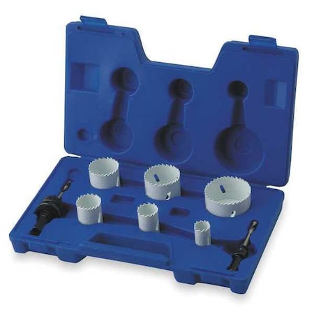 Westward Hole Saw Kit, Bimetal, 7/8 To 2.5 In, 8 Pc 1VXK2