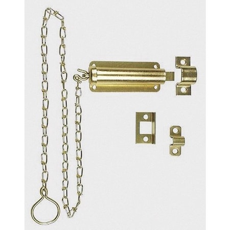 Zoro Select Spring Loaded Chain Bolts, Brass 1WAD8