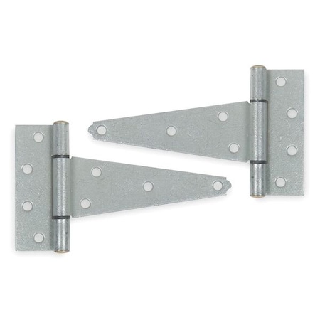 Zoro Select Tee Hinge, Steel, 1 13/16 in Leaf W x 4 1/4 in Leaf H, Galvanized Steel 1WBE5