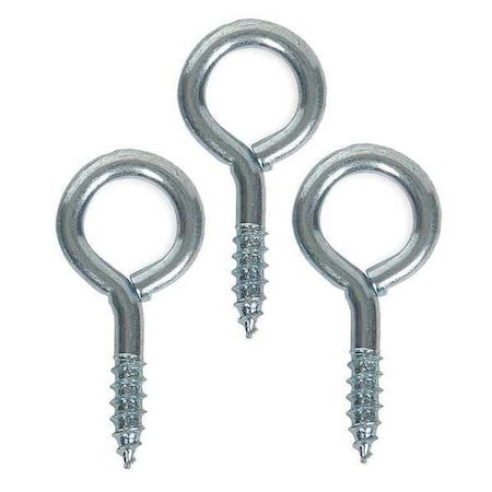 Zoro Select Eye Bolt 3/16", 5/8 in ID, Steel, Zinc Plated, 20 PK U17210.062.0231