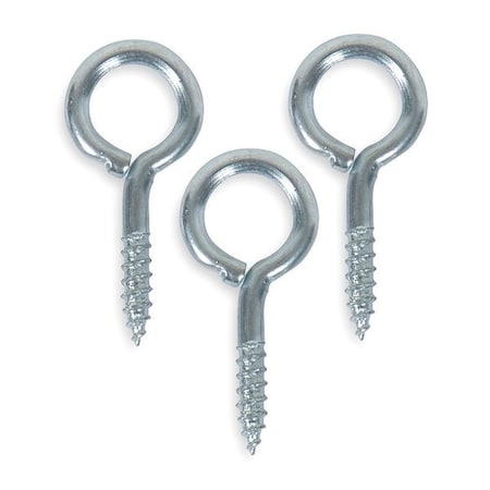 Zoro Select Eye Bolt 25/64 in ID, Steel, Zinc Plated, 20 PK U17210.039.0118