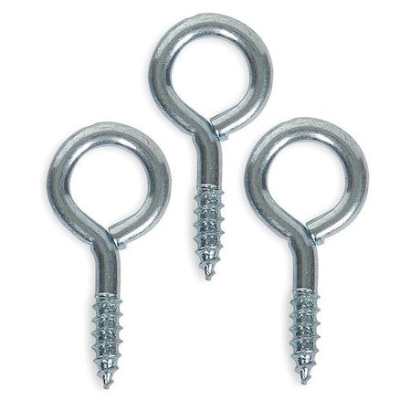 Zoro Select Eye Bolt 3/16", 35/64 in ID, Steel, Zinc Plated, 20 PK U17210.054.0193