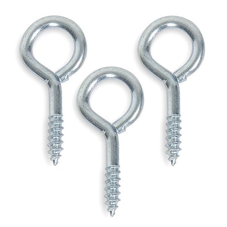 Zoro Select Eye Bolt 3/32", 25/64 in ID, Steel, Zinc Plated, 20 PK U17210.039.0150