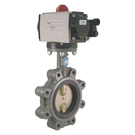 MILWAUKEE VALVE Butterfly Valve, Dbl Acting, Cast Iron, 6In GLA23E    D 6