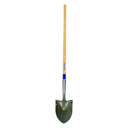 Westward Round Point Shovel, 14 ga Not Applicable Blade, Steel Blade, Standard Step, 48 in L Natural 1WG31