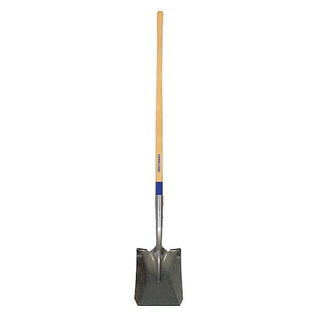 Westward Square Point Shovel, 14 ga Not Applicable Blade, Steel Blade, Standard Step, 48 in L Natural 1WG32