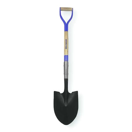 Westward Round Point Shovel, 14 ga Not Applicable Blade, Steel Blade, Standard Step, 30 in L Natural 1WG33