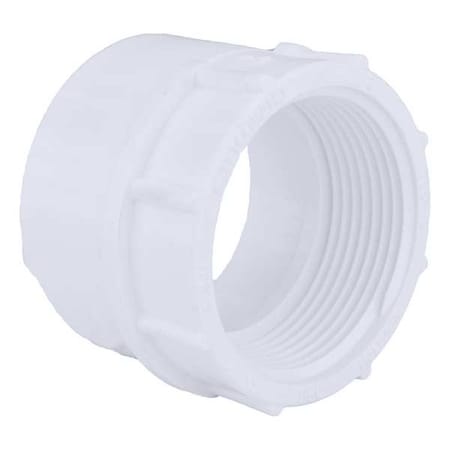Zoro Select PVC Female Adapter, FNPT X Hub, 1-1/2 in Pipe Size 1WJY2
