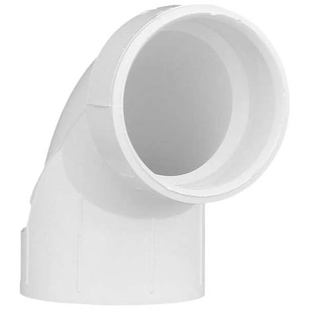 Zoro Select PVC 90 Degree Elbow, Hub, 1-1/2 in Pipe Size 1WJZ9