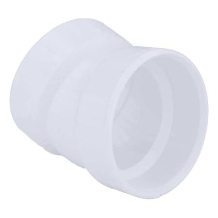 Zoro Select PVC Elbow, 22-1/2 Degrees, Hub, 2 in Pipe Size 1WKE7