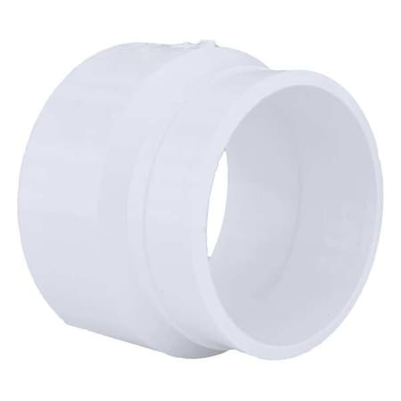 Zoro Select PVC No Hub Adapter, CI No Hub x Hub, 4 in Pipe Size 1WKJ8
