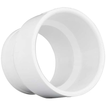 Zoro Select PVC No Hub Adapter, CI No Hub x Hub, 3 in Pipe Size 1WKJ7