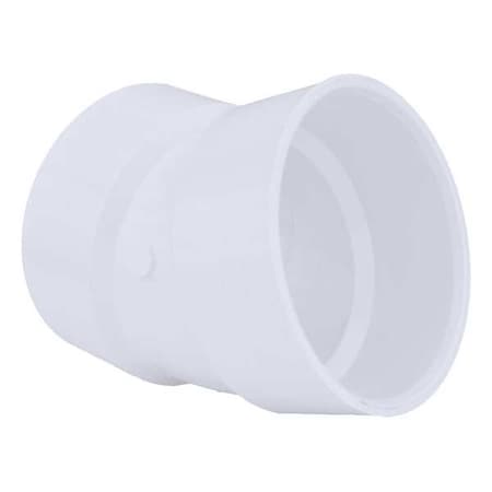 Zoro Select PVC 22-1/2 Degree Elbow, Hub, 4 in Pipe Size 1WKL2