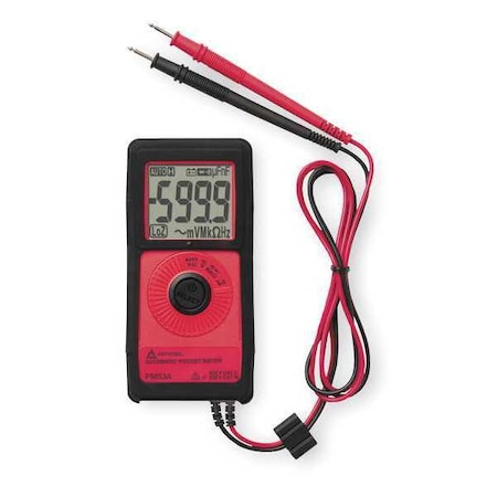 Amprobe Digital Multimeter, 600 V Max DC, 6 V Max AC, Average, 6,000 Instrument Counts, LCD PM55A