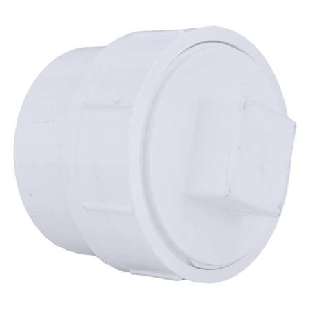 Zoro Select PVC Cleanout Adapter with Plug, FNPT x Spigot, 4 in Pipe Size 1WKR9
