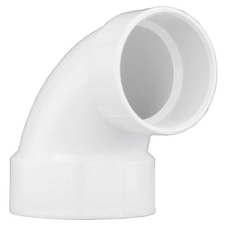 Zoro Select PVC Closet Bend, Hub, 4 in x 3 in Pipe Size 1WKT9